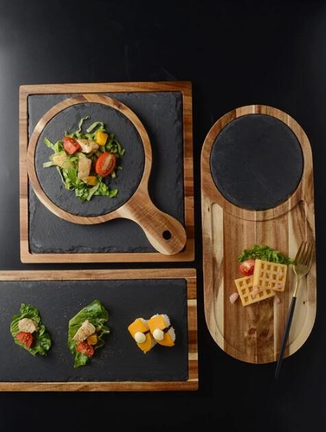 Black Wood Dish Wooden Plate