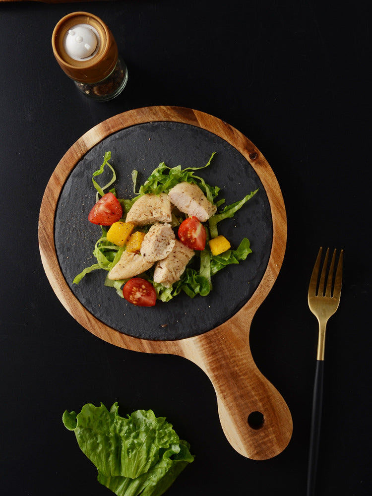 Black Wood Dish Wooden Plate