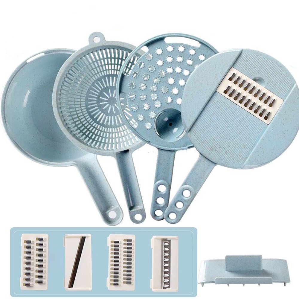 8-in-1 Gourmet Slicer, Drainer & Grater Set