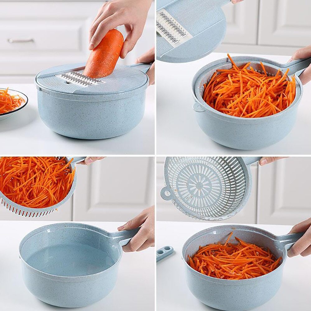 8-in-1 Gourmet Slicer, Drainer & Grater Set